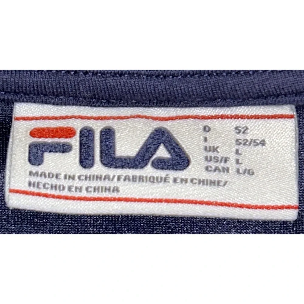 FILA Pullover Drawstring Hoddie Navy Blue Men's Large
